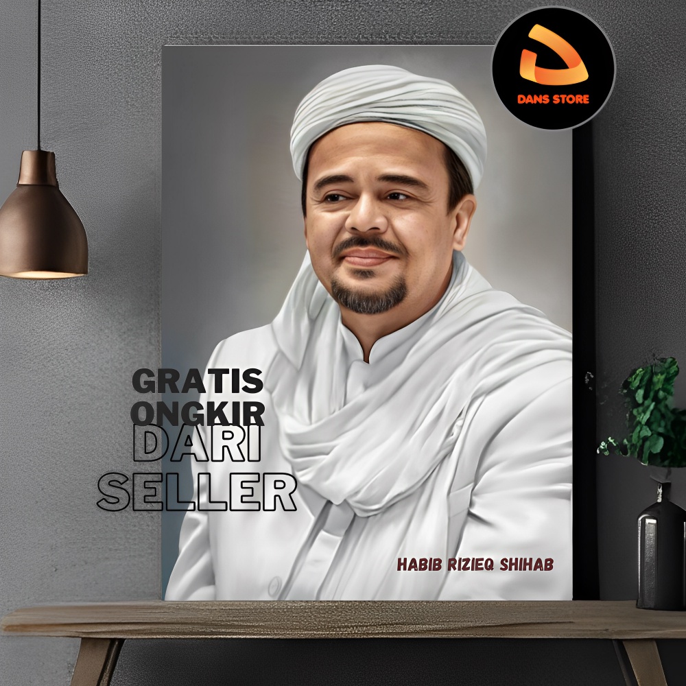 HRS Habib Rizieq Shihab Poster Habib Poster Kiyai Poster Ulama Hiasan Dinding Papan MDF Untuk Pajang