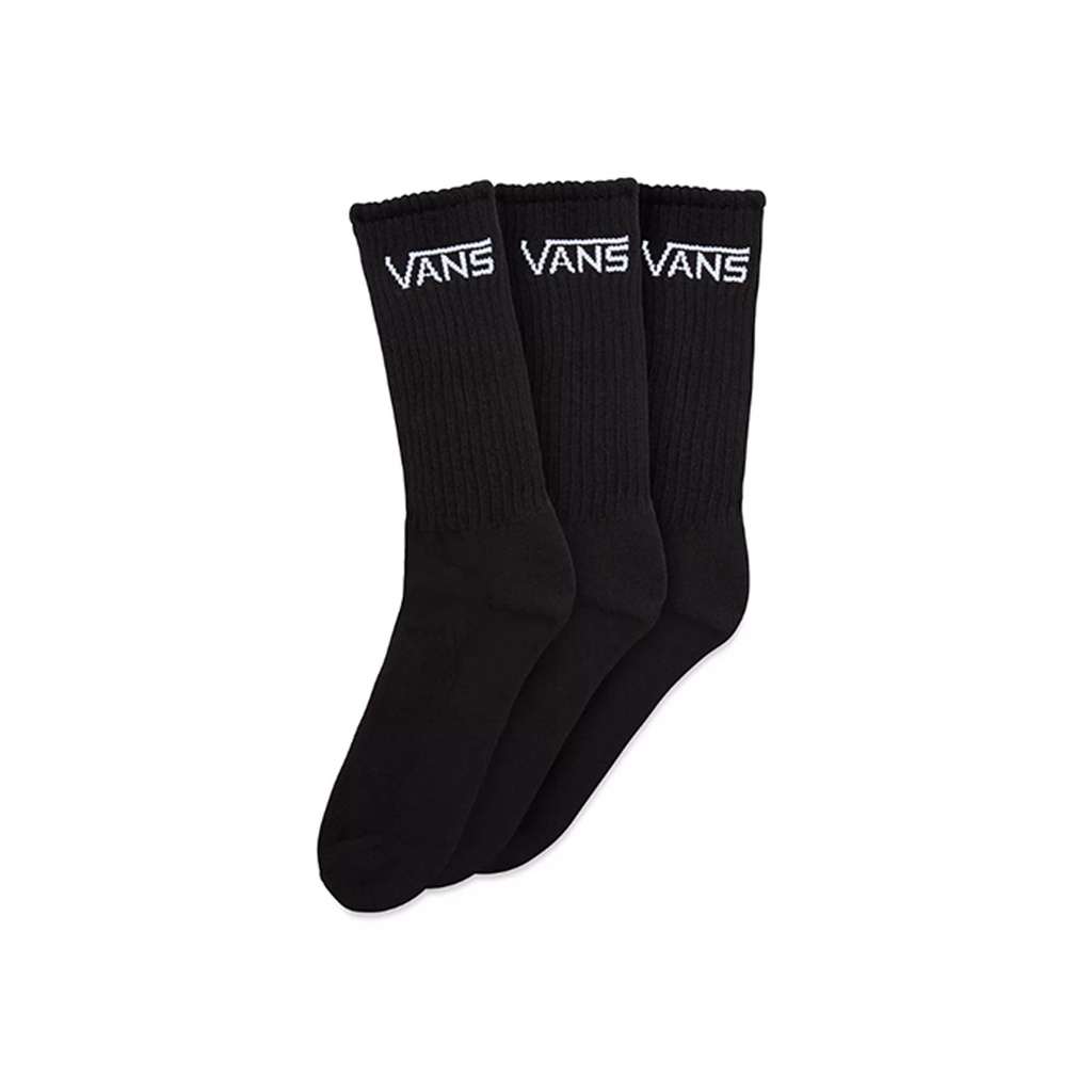 KAOS KAKI VANS OFF THE WALL | CLASSIC CREW SOCK (3 PAIRS) BLACK ( 9 )