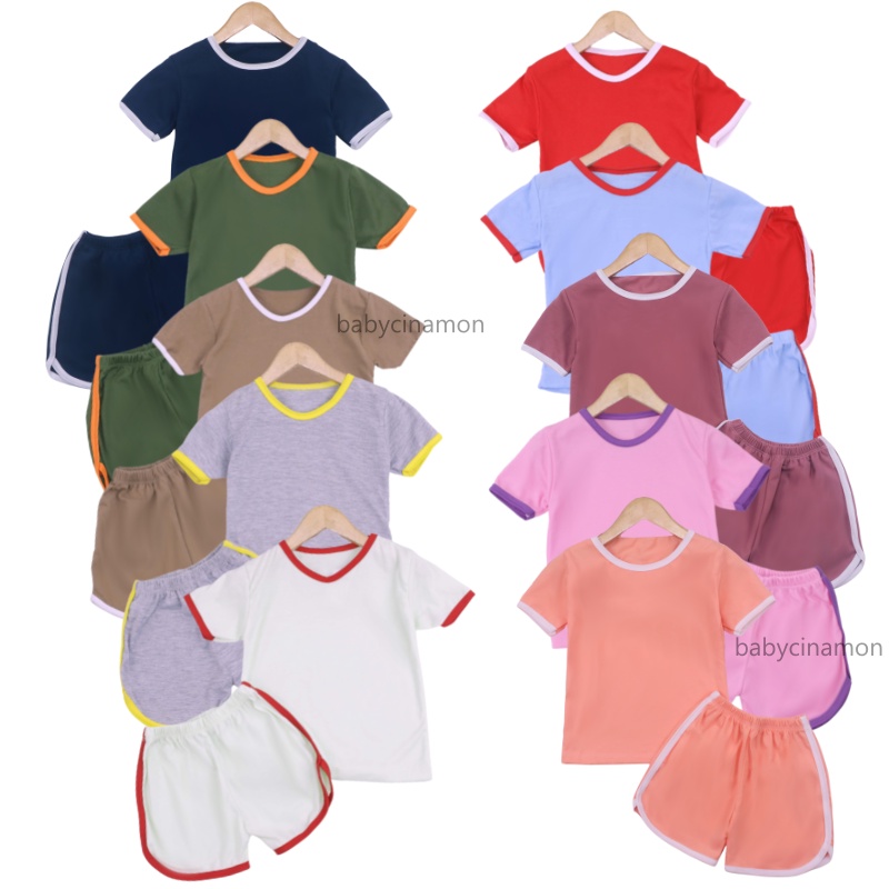 [PREMIUM] Set Chuba Chups Bayi - 3 Tahun / Baju Baby Laki Perempuan Setelan Tidur Polos Pendek Adem