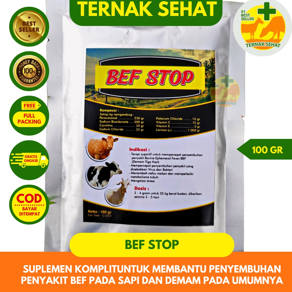 Jual Bef Stop Gr Obat Cekok Penurun Panas Demam Hewan Ternak Sapi