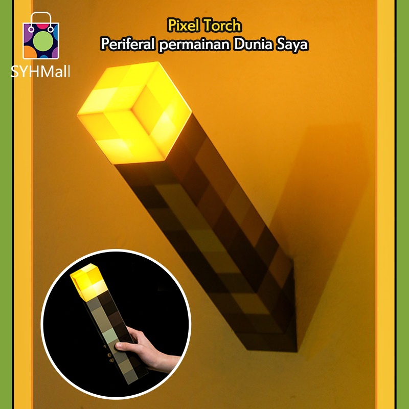 Light Up Minecraft Torch 28CM High Brightness LED Minecraft Hand Held or Wall Mount Flashlight COD