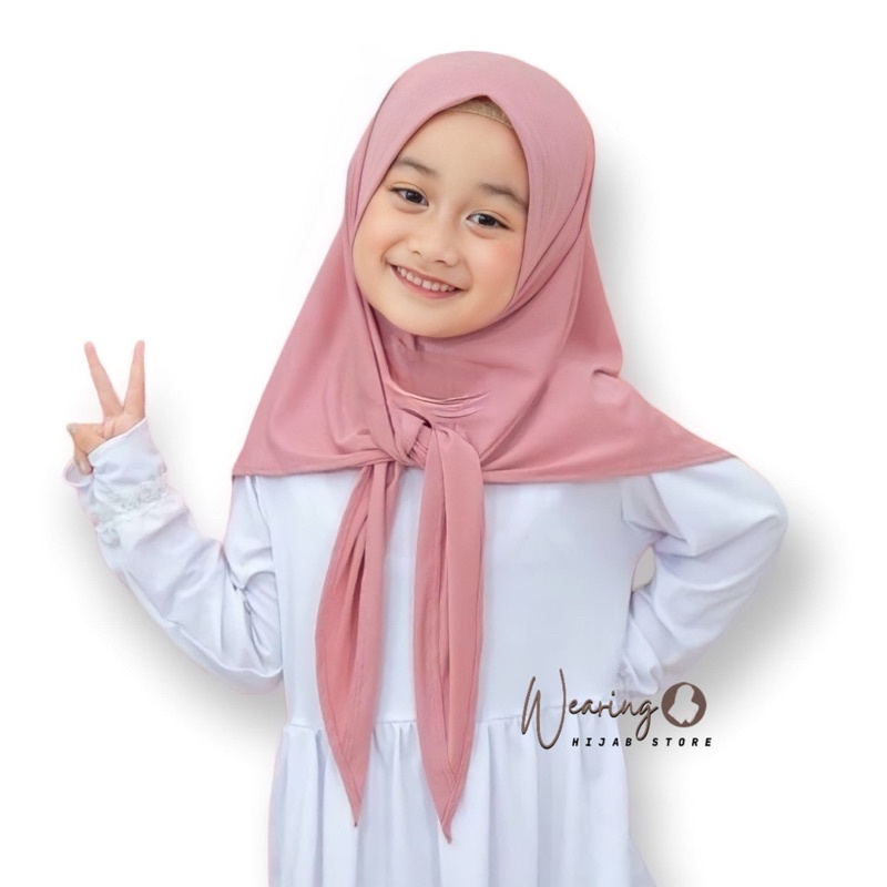 Segitiga Instan Jersey Anak Remaja 7 - 13 Tahun / Hijab Segitiga Anak Premium