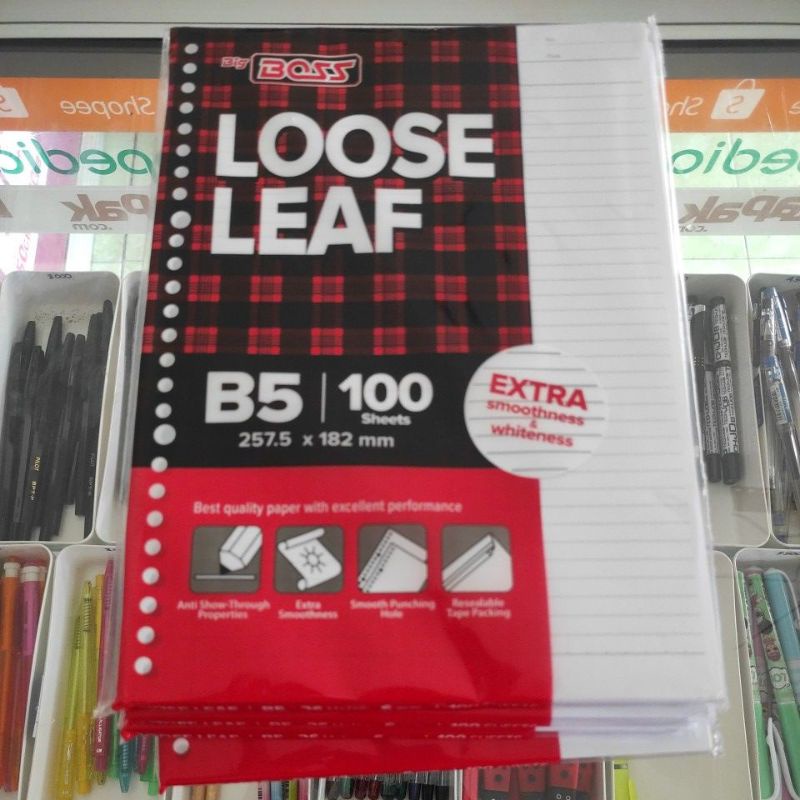 

Buku isi binder LOOSE LEAF BIG BOSS ukuran B5 isi 100 lembar