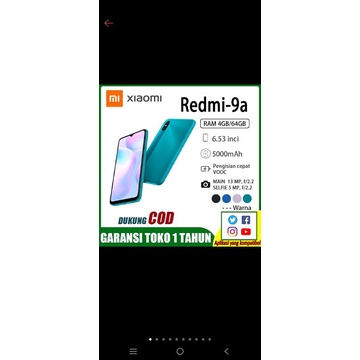 hp redmi 9A ram 4gb room 64gb harga mulai 1jt an