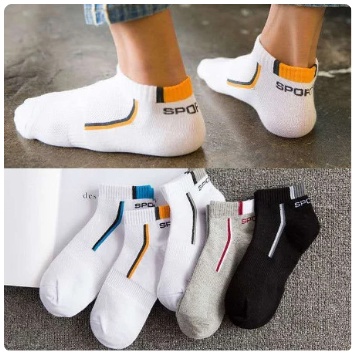 Kaos Kaki KS45 Kaos kaki Sport Motif Garis Kaoskaki Pria Olah raga