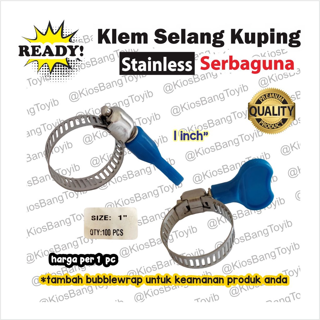 Klem Pengunci Selang Air Kompor / Hose Clamp 1&quot; 1inch Dengan Kuping