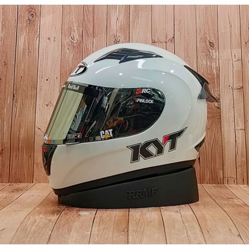 Jual Helm Kyt R10 Solid White Paket Ganteng I Visor Iridium I Helm Kyt