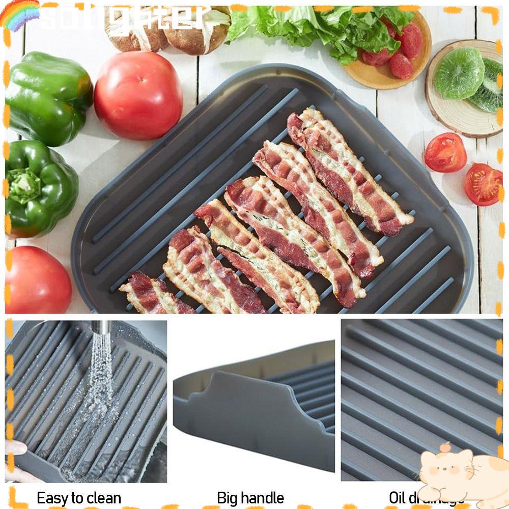 Solighter Square Silicone Pot Replacement Cooking Air Fryer Aksesoris Pengganti Liners Untuk Air Fryer