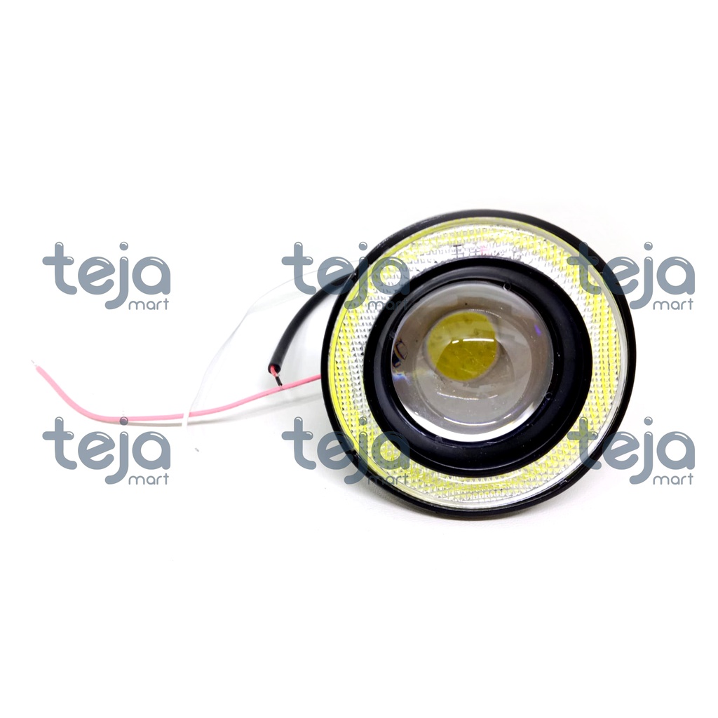 Lampu LED Fog Lamp Mobil Foglight Angel Eyes 89mm Projector Universal