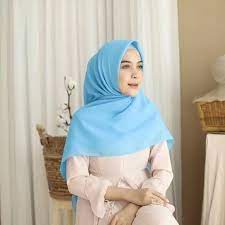 Kerudung Segi empat Biru Muda Hijab Bella Square - Jilbab Murah Best quality