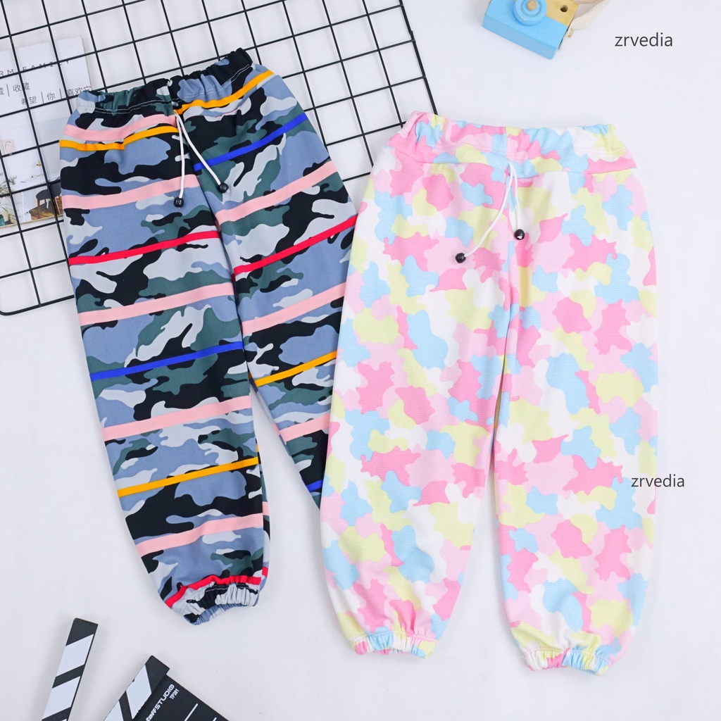 Jogger Loreng uk 5-12 Tahun / Joger Pants Abri Anak Laki Perempuan Celana Panjang Murah Adem Motif