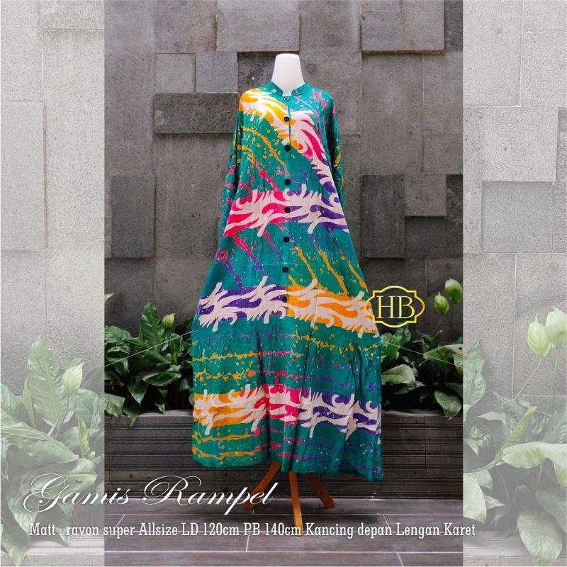 Gamis Twill Rainbow // ori rayon super / Busui / ORI abstrak malaman Gamis syar'i