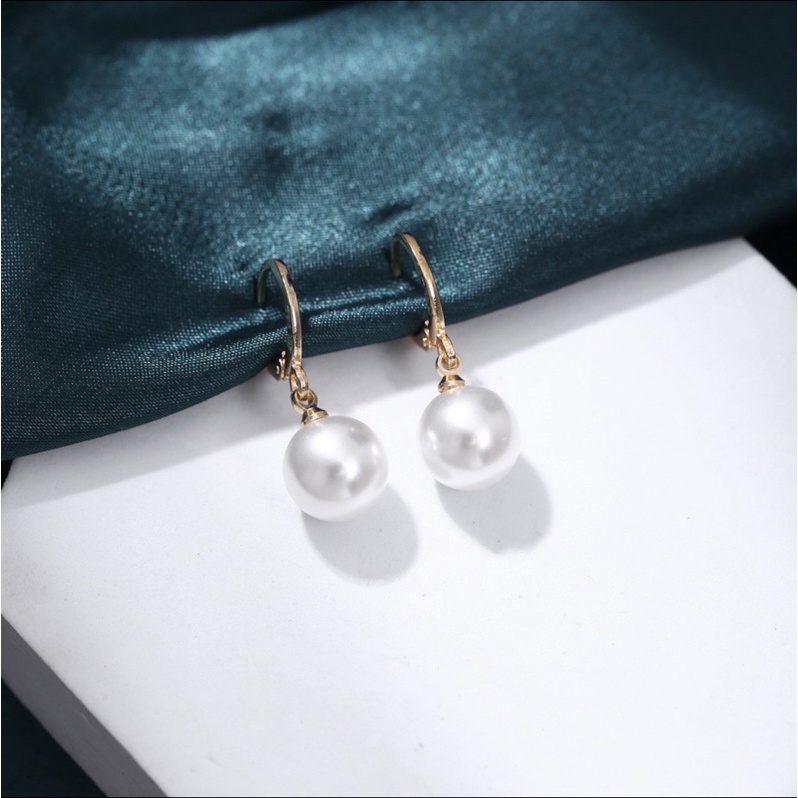 anting gantung mutiara mewah perhiasan wanita gold lapis emas aksesoris fashion wanita