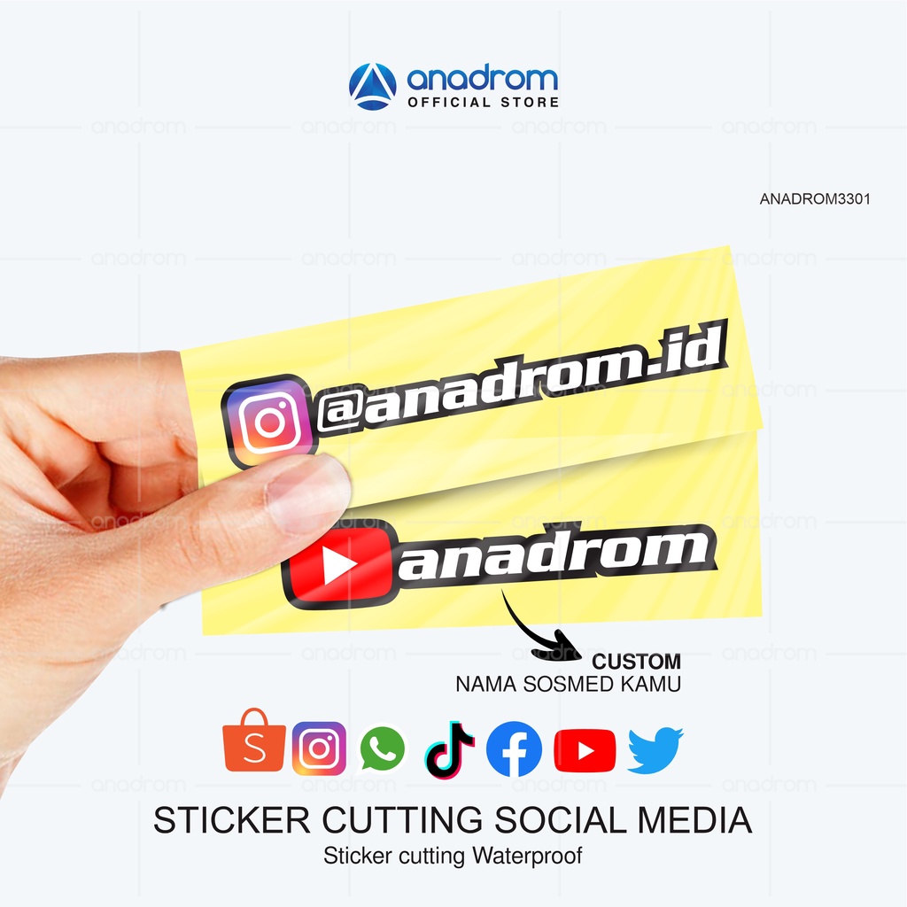 

Sticker Nama Akun Sosmed Full Color I Sticker Cutting I Sticker Cutting UV Waterproof | Anadrom 3301