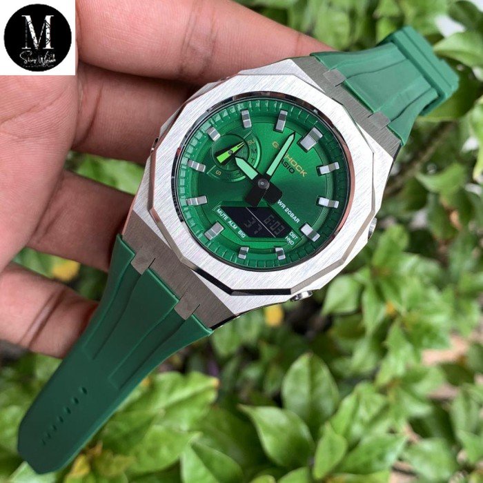 Casio G-Shock GA-2100 Original Green Rainbow Silver Ruber Green Gen5