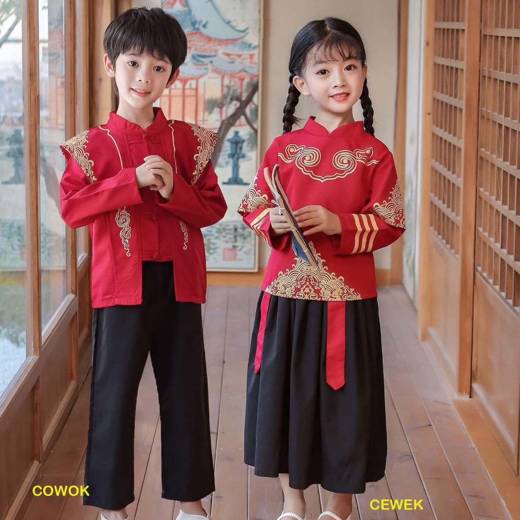 Setelan Cheongsam Anak Laki Laki atau Perempuan KINGDOM