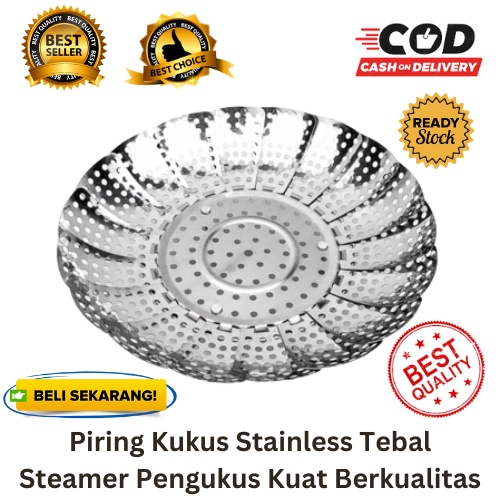 [BISA COD] PROMO Piring Kukus Stainless Tebal Steamer Pengukus Kuat Berkualitas Kukusan Fleksibel Murah Terjangkau