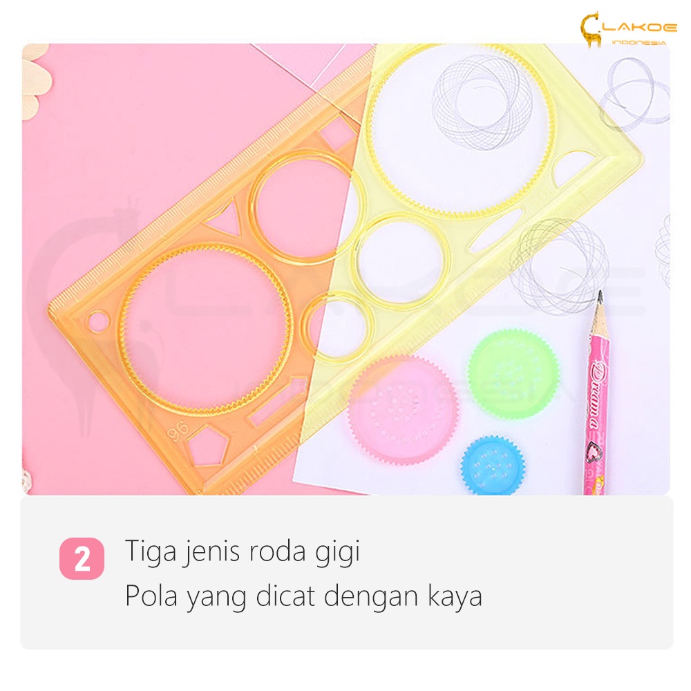 Penggaris Rotary Pengaris Plastik Gambar Pola Sekolah