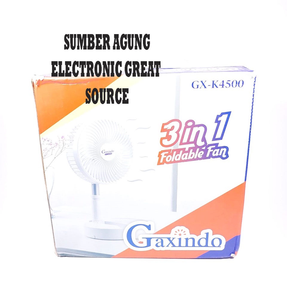 Gaxindo GXK4500 3in1 Foldable Fan Kipas Berdiri Lipat Meja Penyimpanan Mudah