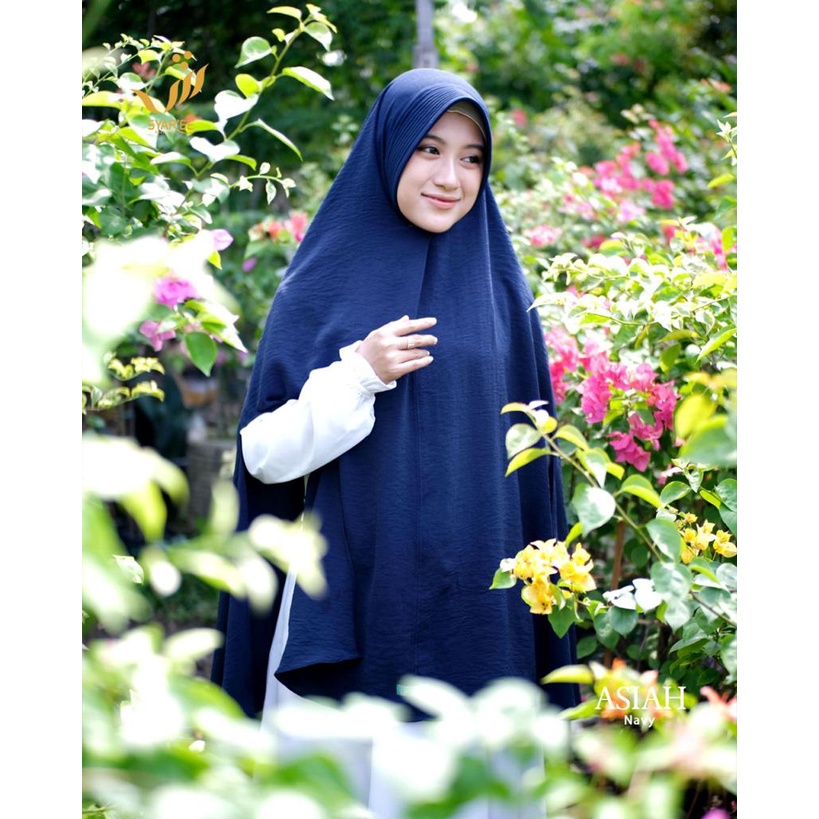 Asiah | Khimar Instan Pet Antem Panjang Syar'i Bahan Airflow Crinkle Free Cadar By Syar'ee Fashion