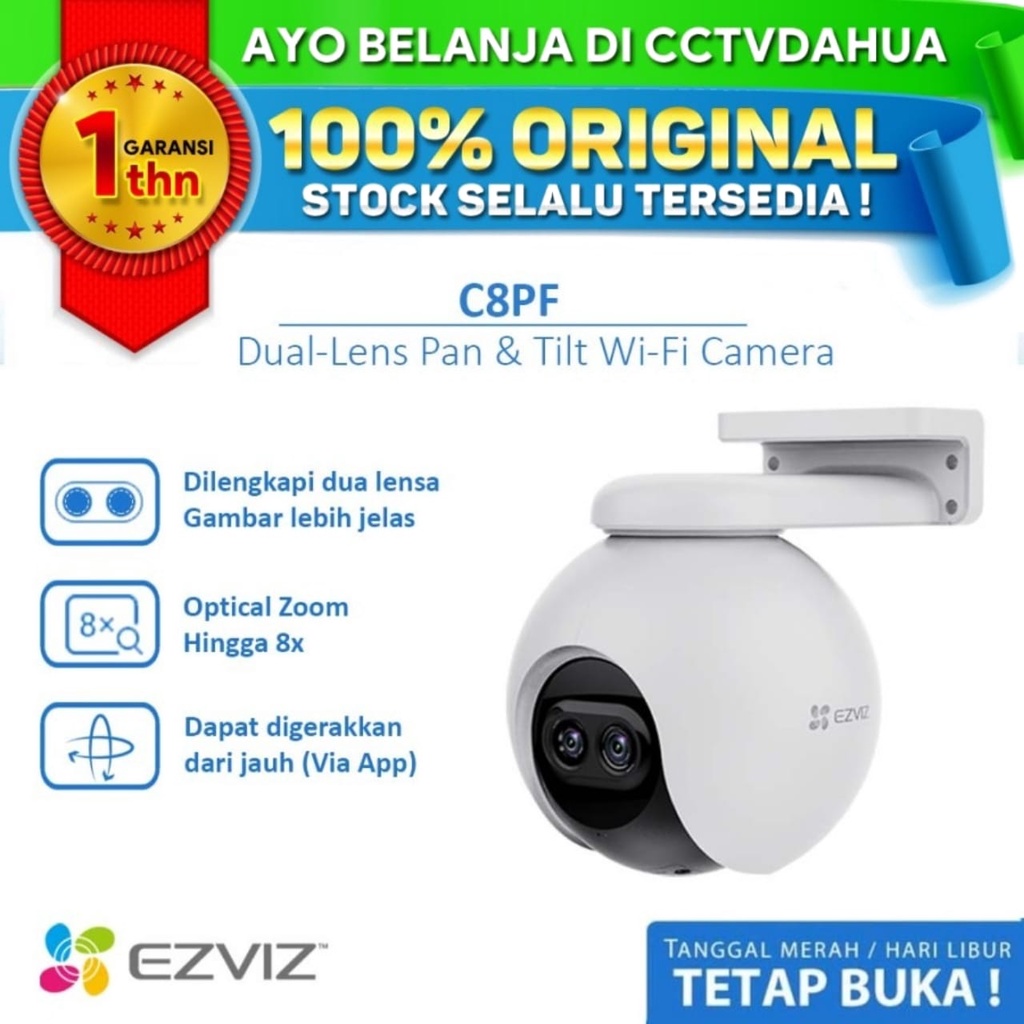 EZVIZ C8PF 1080P Dual-Lens AI Pan &amp; TIlt Zoom Outdoor Wi-Fi Camera