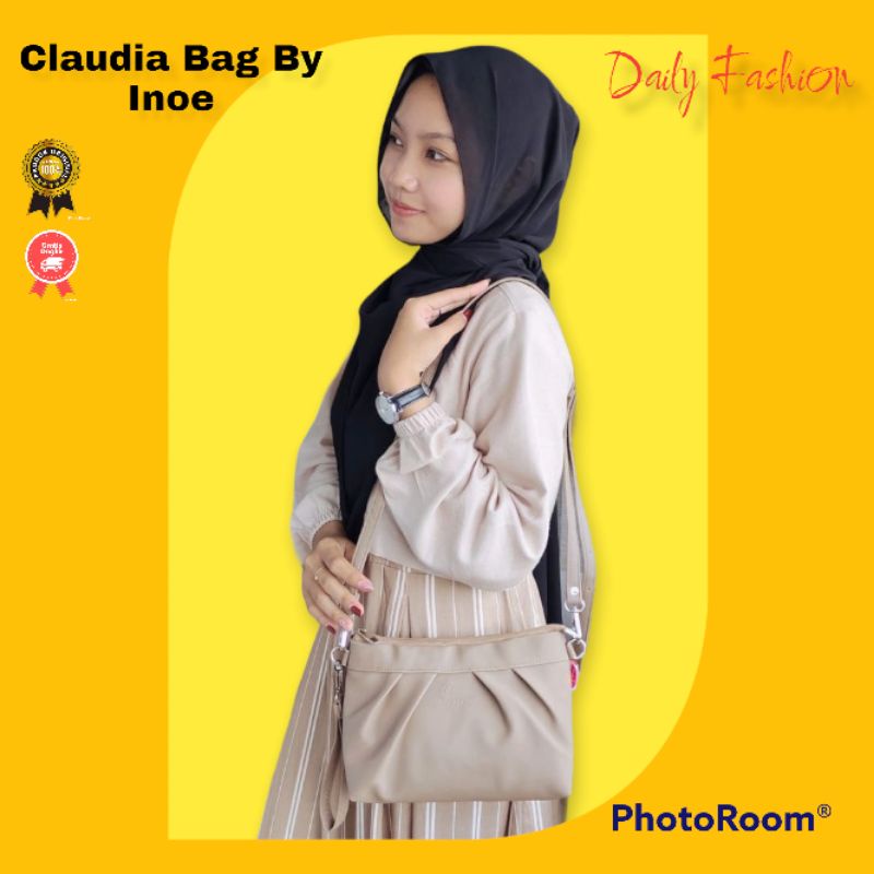 TAS SELEMPANG CLAUDIA BY INOE BAHAN CHOCOLY ANTI AIR WATERPROOF