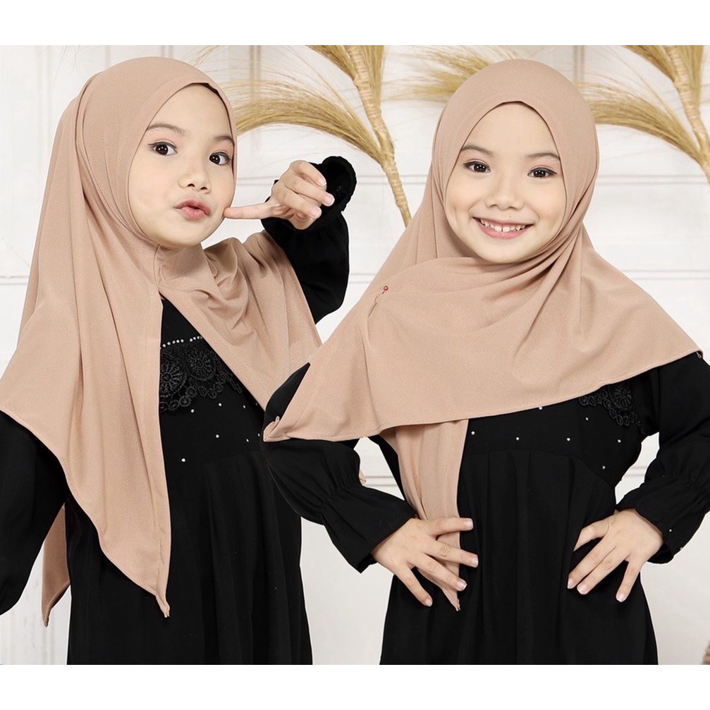 Hijab Bergo Instan Segitiga Jersey Remaja 7 ~ 13 tahun