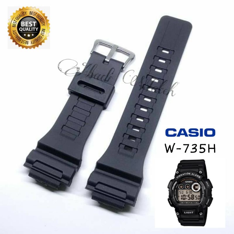 STRAP TALI JAM CASIO W-735H RUBBER STRAP CASIO W-735H