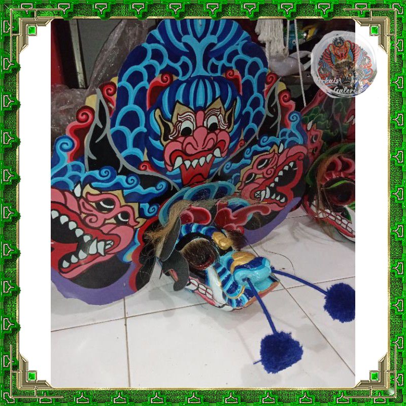 Barongan Devil Barongan Kayu Anak Murah uk 14 bonus kemul rambut