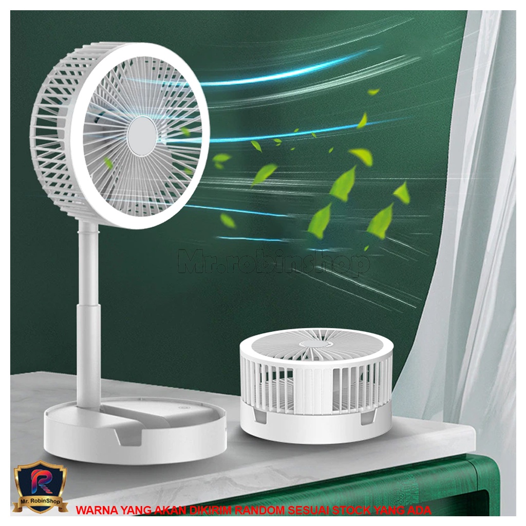 Kipas angin dan lampu belajar  lipat portable stand / portable fan folding stand / Cooling Fan rechargeable Image 8