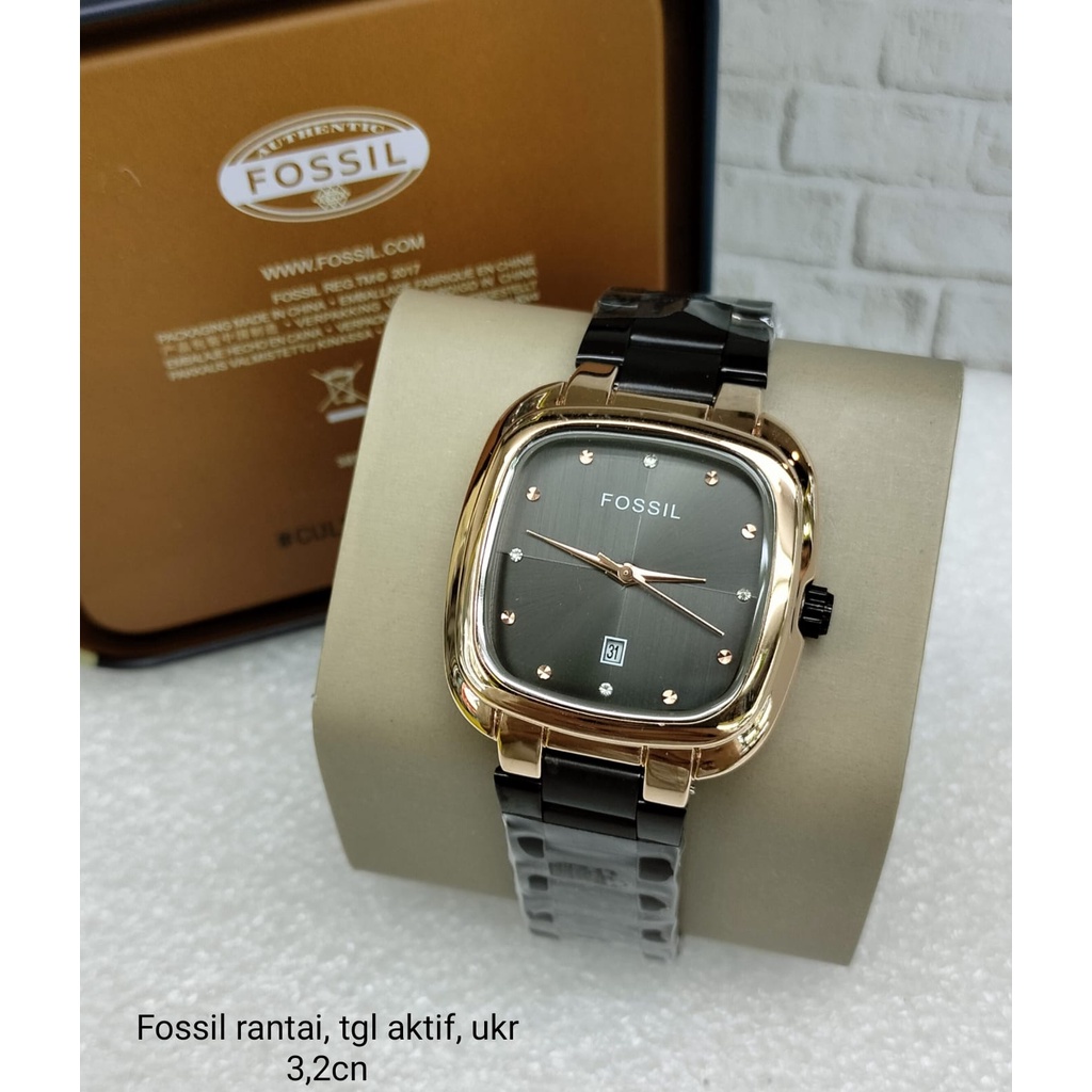 BEST SELLER JAM TANGAN WANITA FS M90 TALI RANTAI TANGGAL AKTIF BODY SEGI DM 3.2CM FREE BOX &amp; BATERAI || JAM TANGAN FASHION WANITA JAM TANGAN CEWEK MURAH