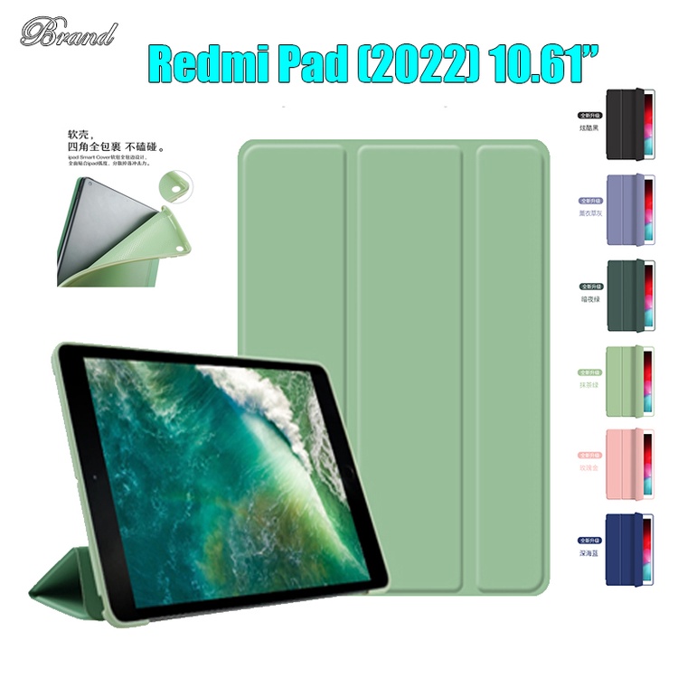 Untuk Xiaomi Redmi Pad (2022) 10.61&quot; VHU4254IN 5G Fashion Kualitas Tinggi Tablet Casing Pelindung Sarang Lebah Tiga Lipat Flip Stand Leather Cover Silikon Lembut Casing Belakang