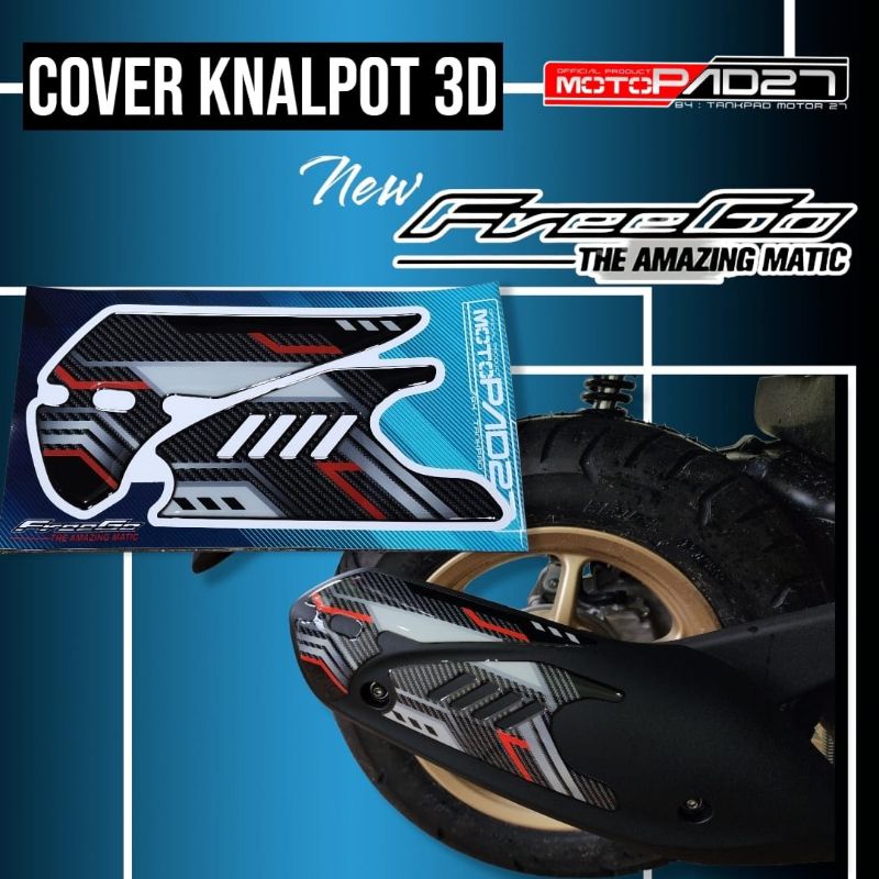 Stiker Freego 125 New Stiker resin timbul cover knalpot Yamaha Freego 125 new 2022