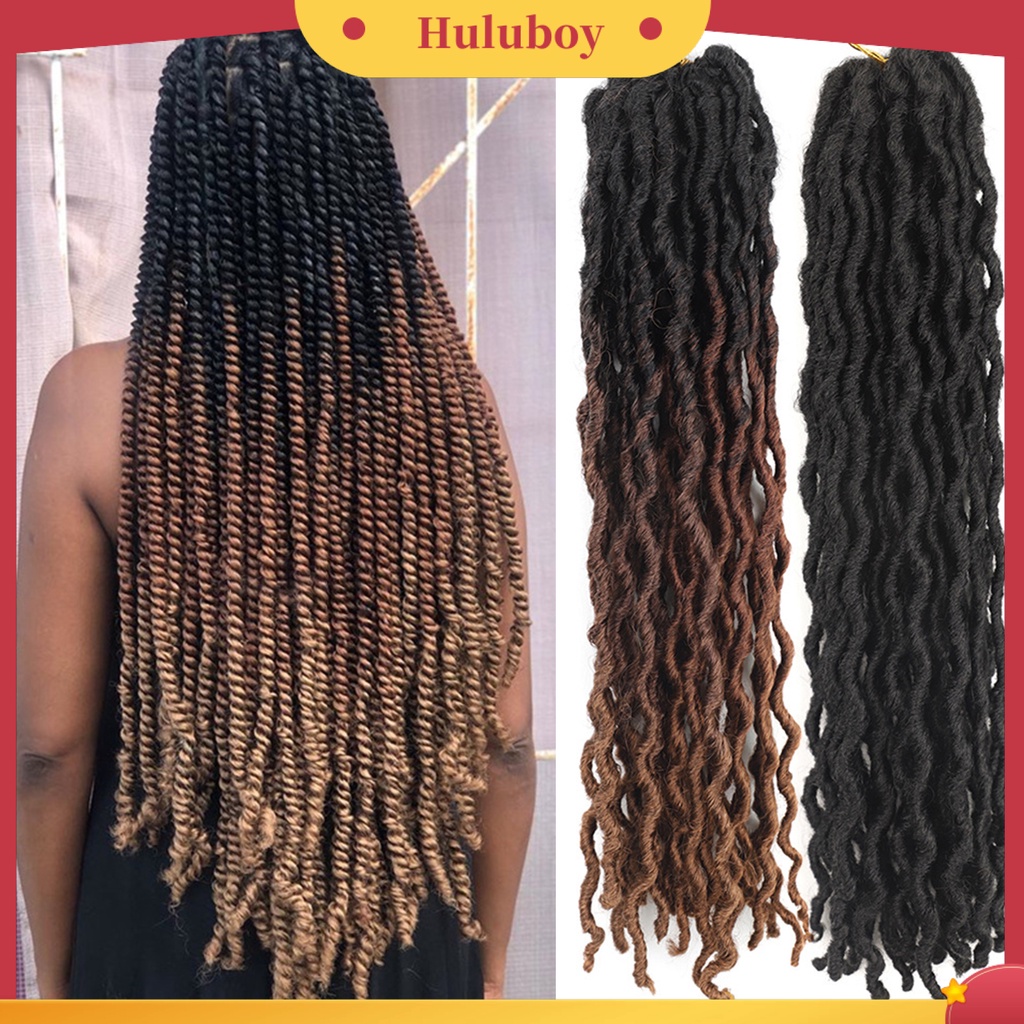 Wig Rambut Kepang Keriting Gimbal Tebal Warna Hitam Untuk Wanita