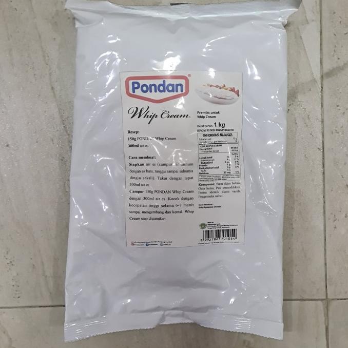 

PONDAN Whip Cream / Whipping Cream bubuk kiloan Bulky 800gr TERLARIS TERPERCAYA ORIGINAL