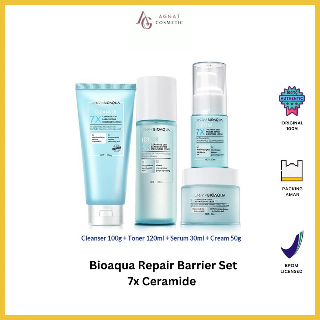 BIOAQUA 7X Ceramide Skincare Paket Repair Barrier Set With Moisturizer Cream/Hydrating Toner/Serum W