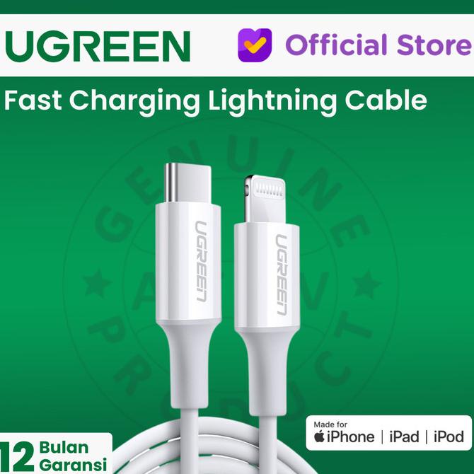 UGREEN Kabel Lightning (MFI) to USB-C - US171 - White,1m