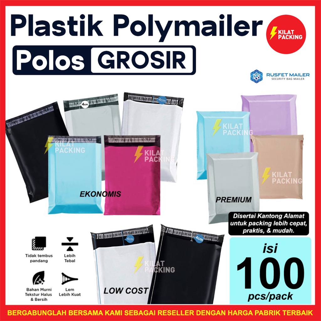 

Polymailer Plastik Packing Olshop Polos Premium & Ekonomis Packan