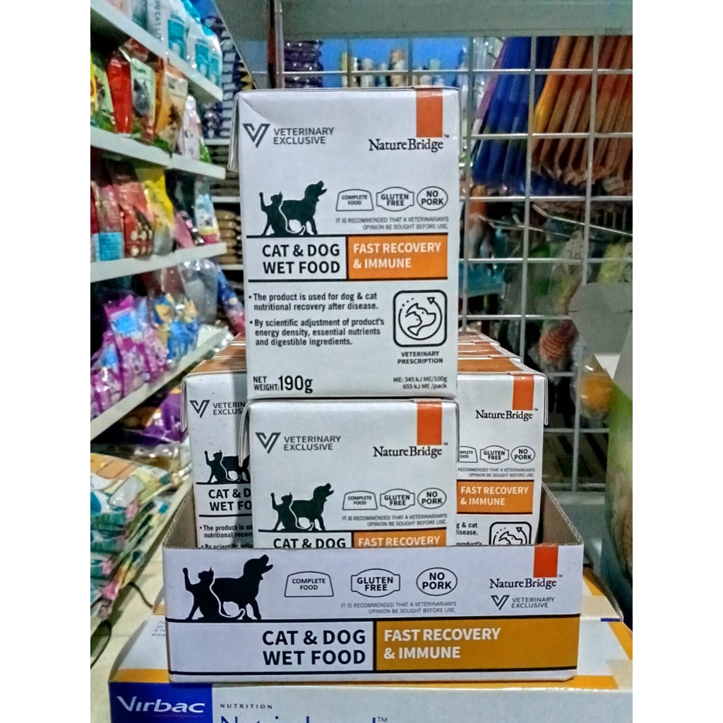 Nature Bridge Vet recovery &amp; imunne Kucing Anjing 190gr makanan 190 gr