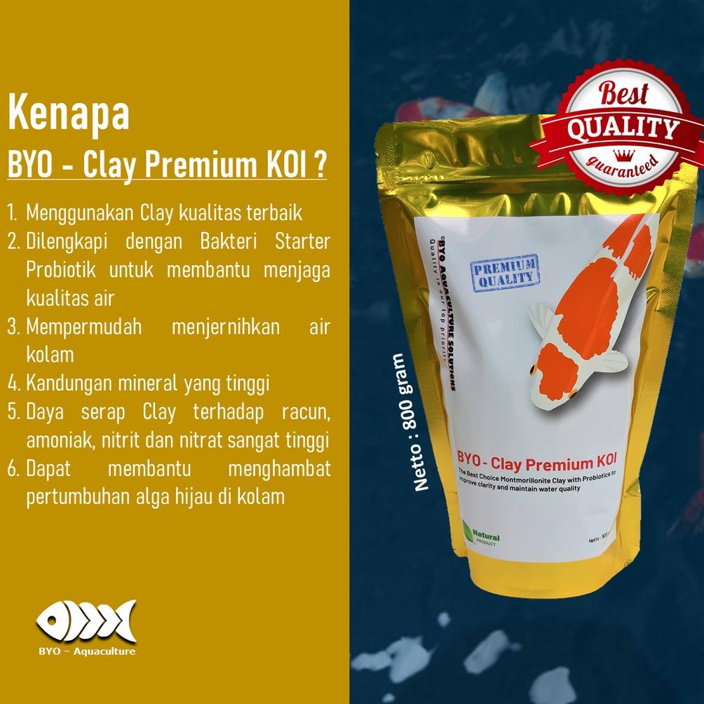 Clay Premium - Penjernih Kolam Koi + Bakteri Probiotik Starter / Clay Koi - 800 gram