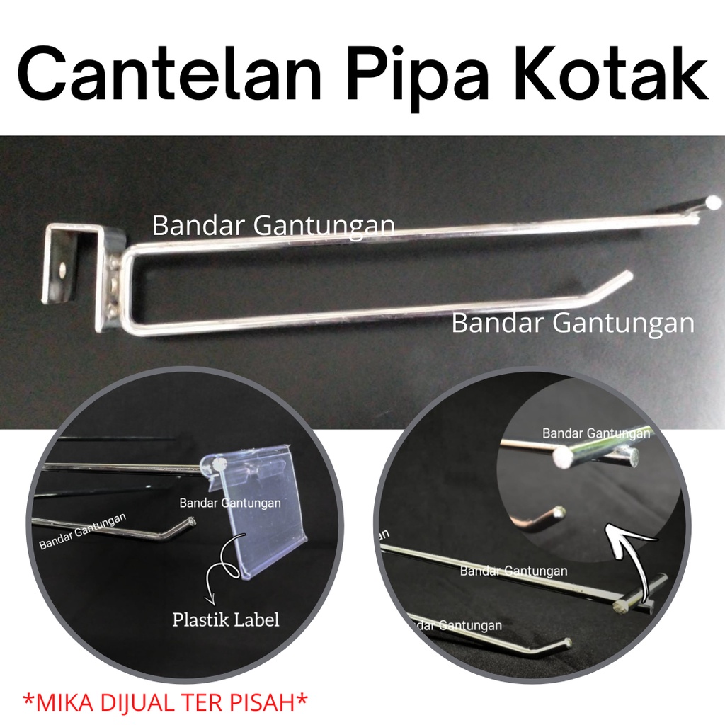 Double Hook Pipa Kotak Gantungan Pipa Kotak Cantelan Aksesoris Cantelan Holo Pipa Kotak-BH