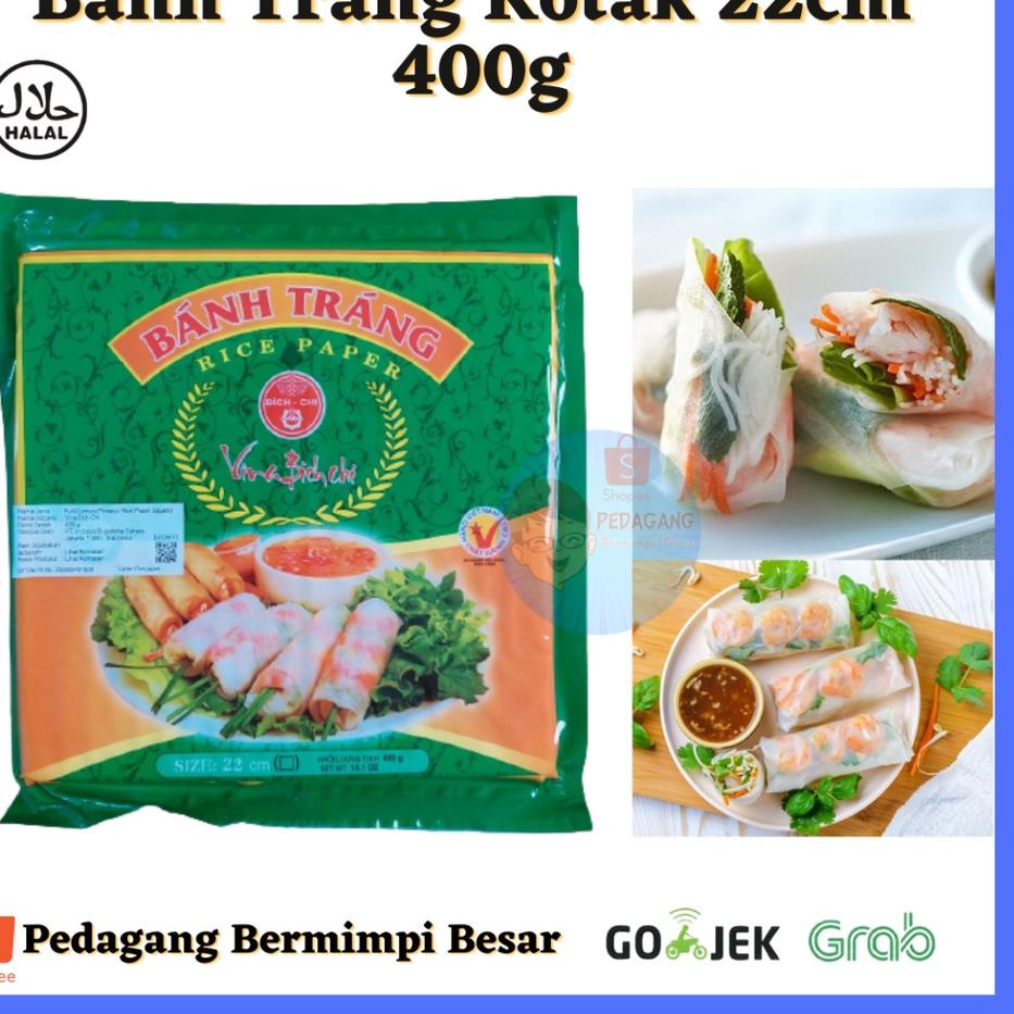 

❤[PROMO MURAH!!!]❤ Banh Trang Rice Paper 400gr 22cm KOTAK | Kulit Lumpia Vietnam Kotak| Rice Paper Kotak/ Banh trang kotak 22cm