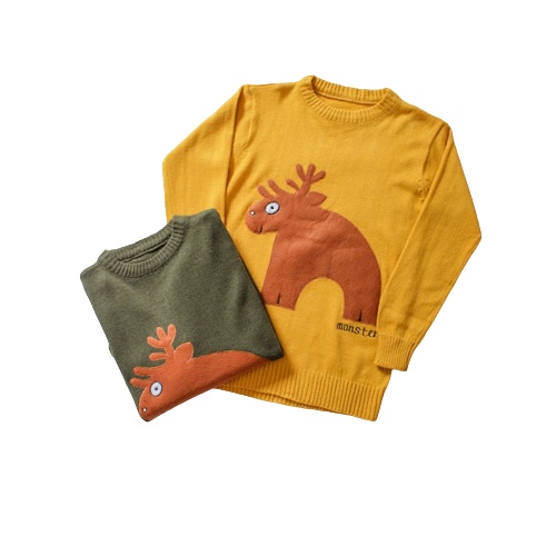 Baju Anak Laki - laki rajut halus Deer MONSTER KIDS