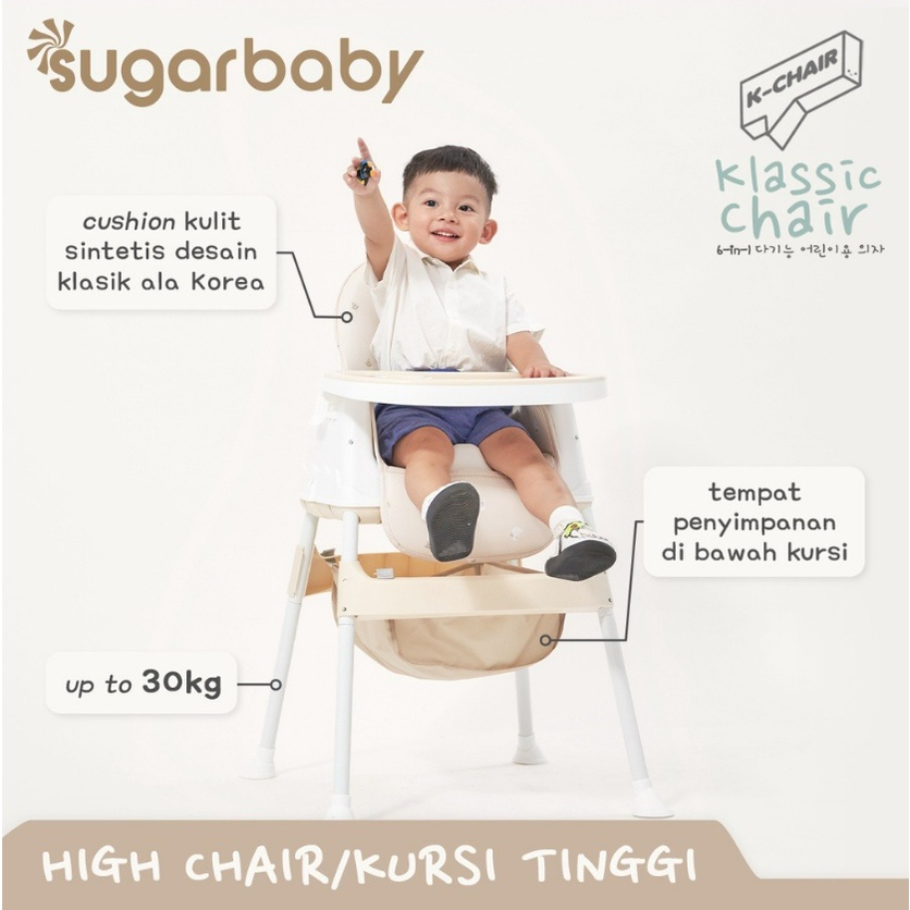 Sugar Baby Klassic Chair Kursi Makan Anak Bayi MPASI Multifungsi 6 Tahapan CBKS