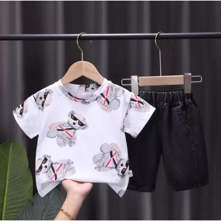 BISA COD/SETELAN KAOS ANAK BAWAHAN JEANS KEKINIAN BISA PILIH WARNA 1-5 TAHUN