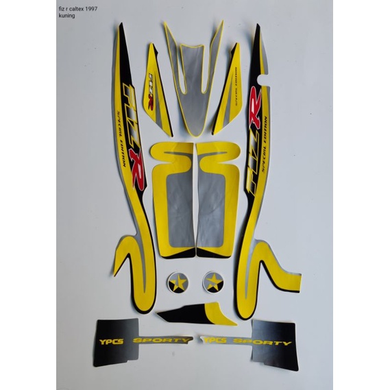 STRIPING ORI YAMAHA FIZ R CALTEX Th 1997)Kuning