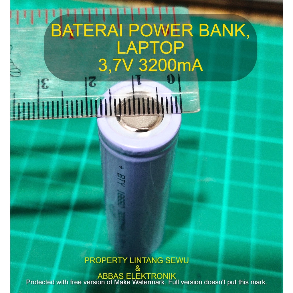 BATU BATERAI 3,7V 18650 RATA 3200MA POWER BANK BATERI LAPTOP RECHARGABLE BATU CARGER