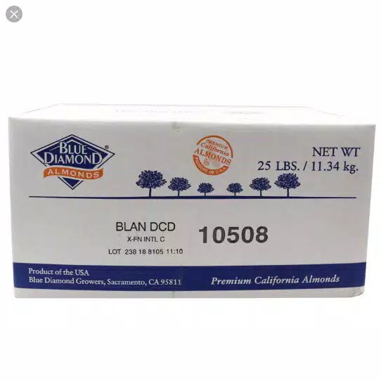 

TERLARIS Kacang Almond Mentah Bubuk Blue Diamond Powder Kemasan Dus 11,34kg