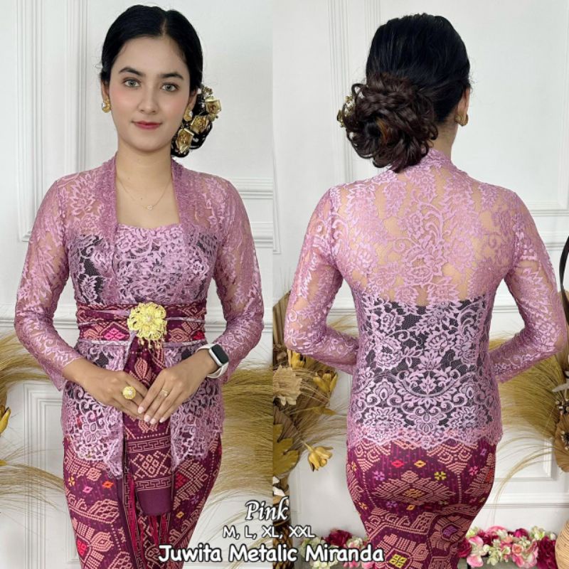 (Bisa COD) Kebaya Bali Modern Kutubaru | Kebaya Semifrance Metalik | Kebaya Saja