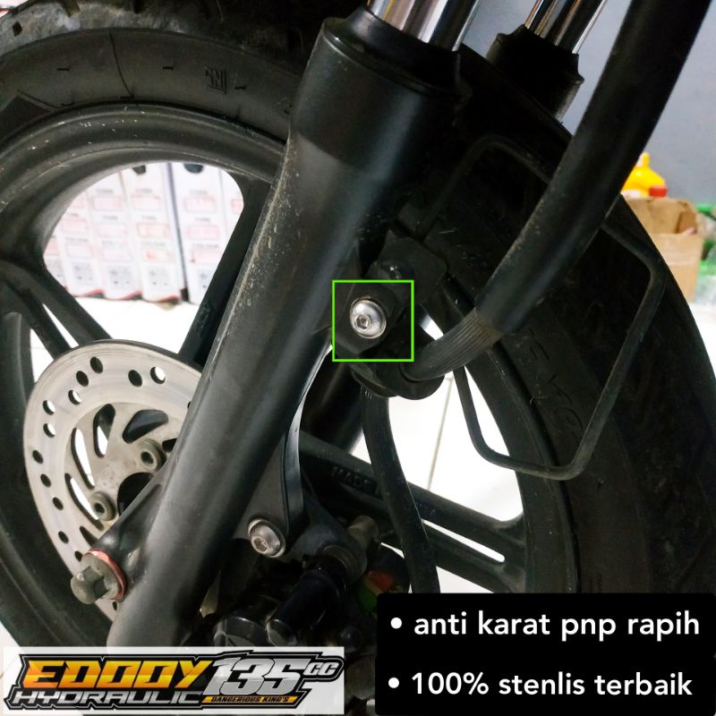 baut breket selang rem depan stenlis  beat vario pcx
